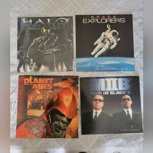 4 Vintage Movie and Video Game Calendars- Halo,MIB, Space and Planet of the Apes